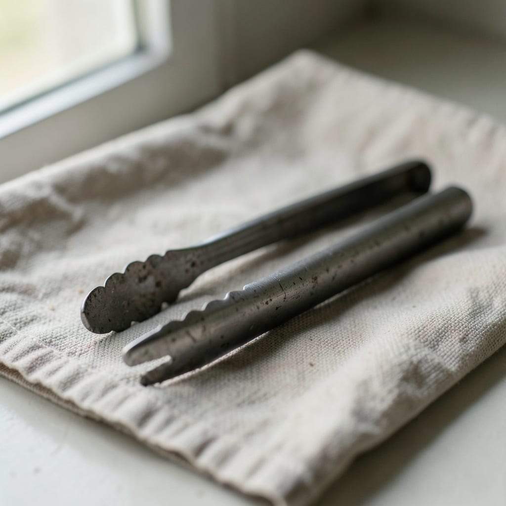 The metal tongs